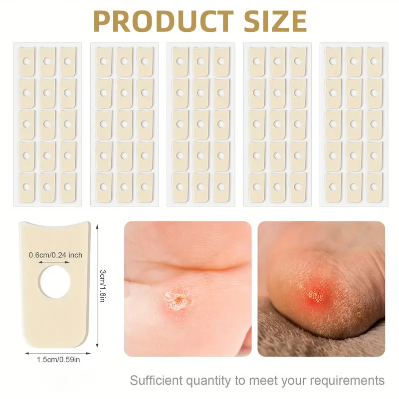 カルスクッションパッド、足の圧力と摩擦によるカルス、魚の目、水疱、蚊刺されを防ぎます、ラウンドソフトフォーム
