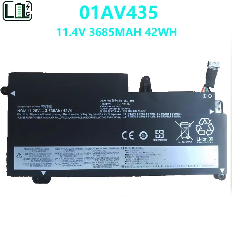 

01AV435 Laptop Battery For Lenovo Thinkpad S2 13 20GL 13.3" Chromebook Series 01AV400 01AV401 01AV437 SB10K97593 11.4V 42Wh