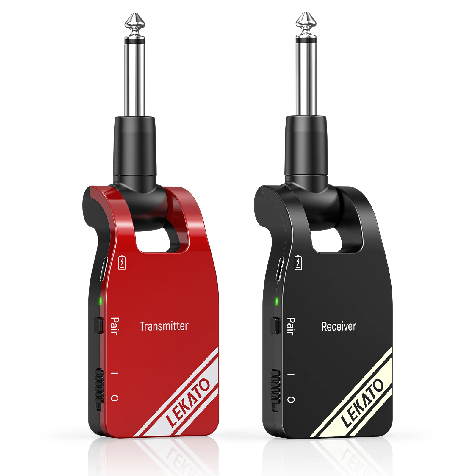 

Lekato 2.4Ghz Wireless Guitar/bass System 6-Channel Rechargeable Transmitter & Receiver Kit for Live/studio Performance