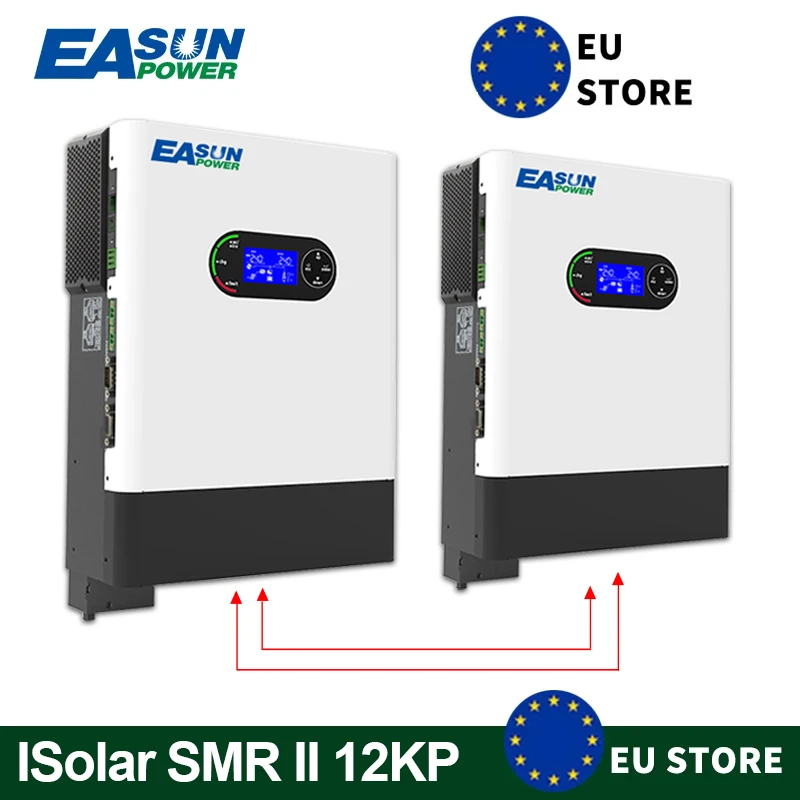 EASUN Hybrid Grid Tie 12KW On Grid Solar Inverter 500Vdc 12000W Power MPPT 120A Dual OutputSolar Charger Pure Sine Wave WiFI