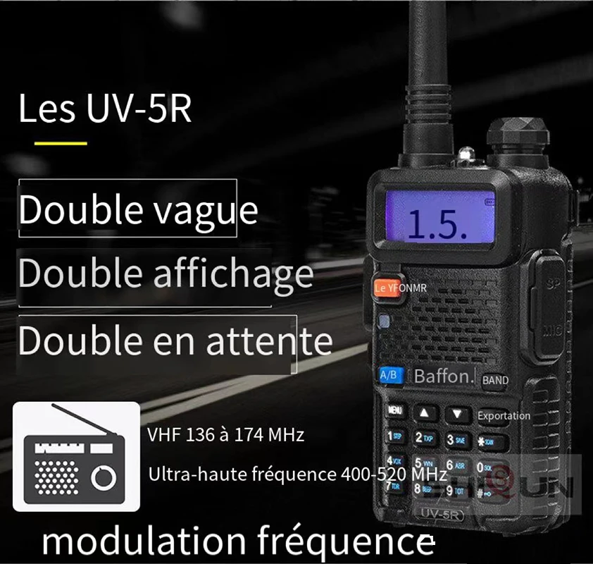 2 pz 5W UV5R Baofeng Walkie Talkie Dual Band VHF UHF tipo C a lungo raggio FM portatile Ham CB radio bidirezionale ricetrasmettitore palmare