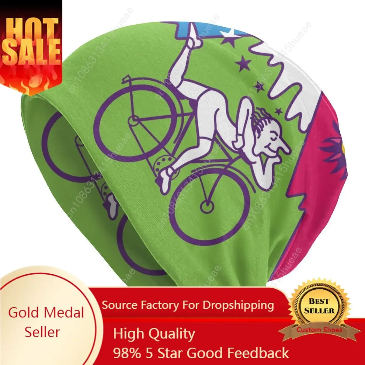 

Albert Hofmann LSD Bicycles Day Bonnet Femme Knit Skullies Beanies Cap Autumn Winter Warm Acid Blotter Party Slouchy Beanie Hats