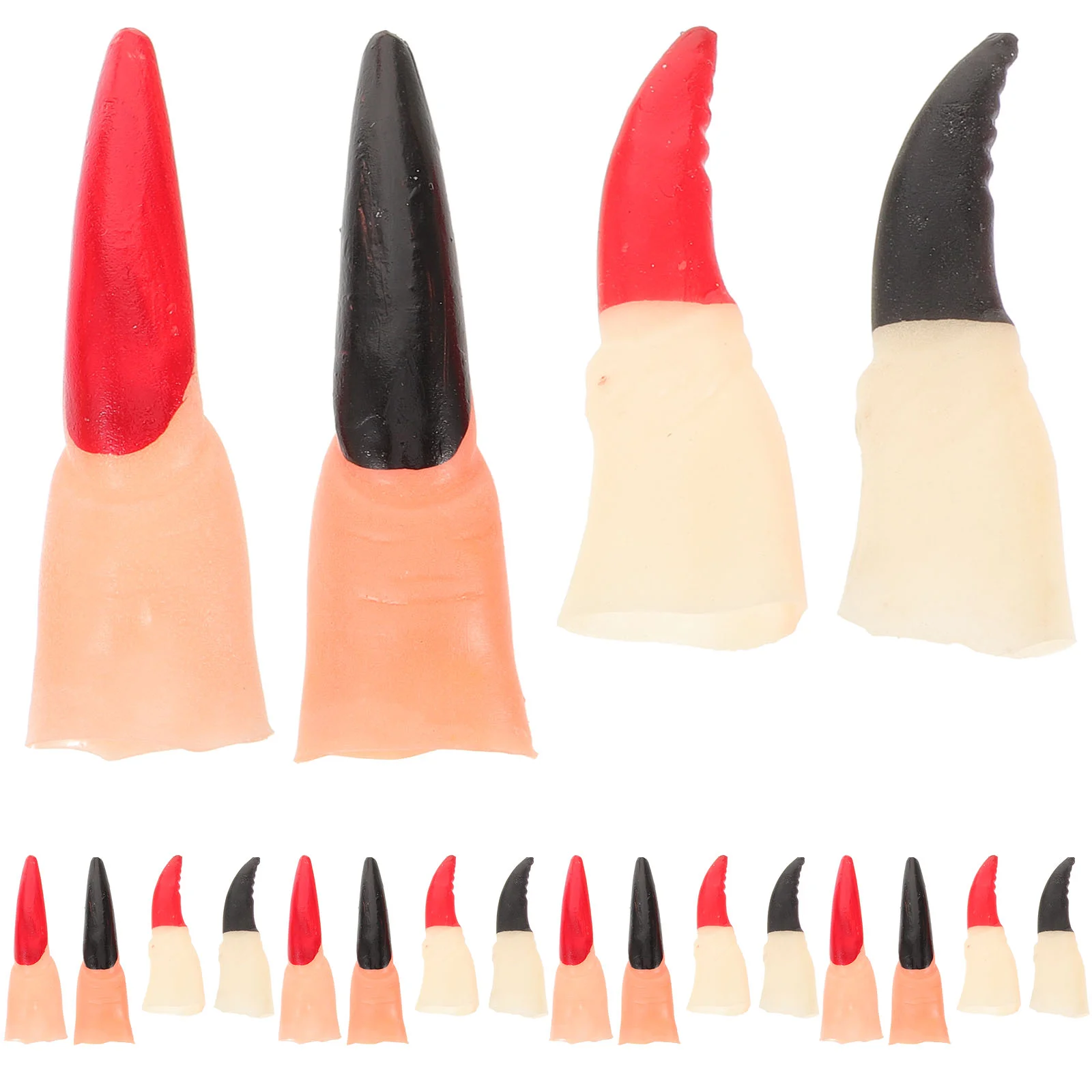 

40 Pcs Spooky Fingers Witch Fake Halloween Colored Nail Sets Trick Makeup Props DIY Nails