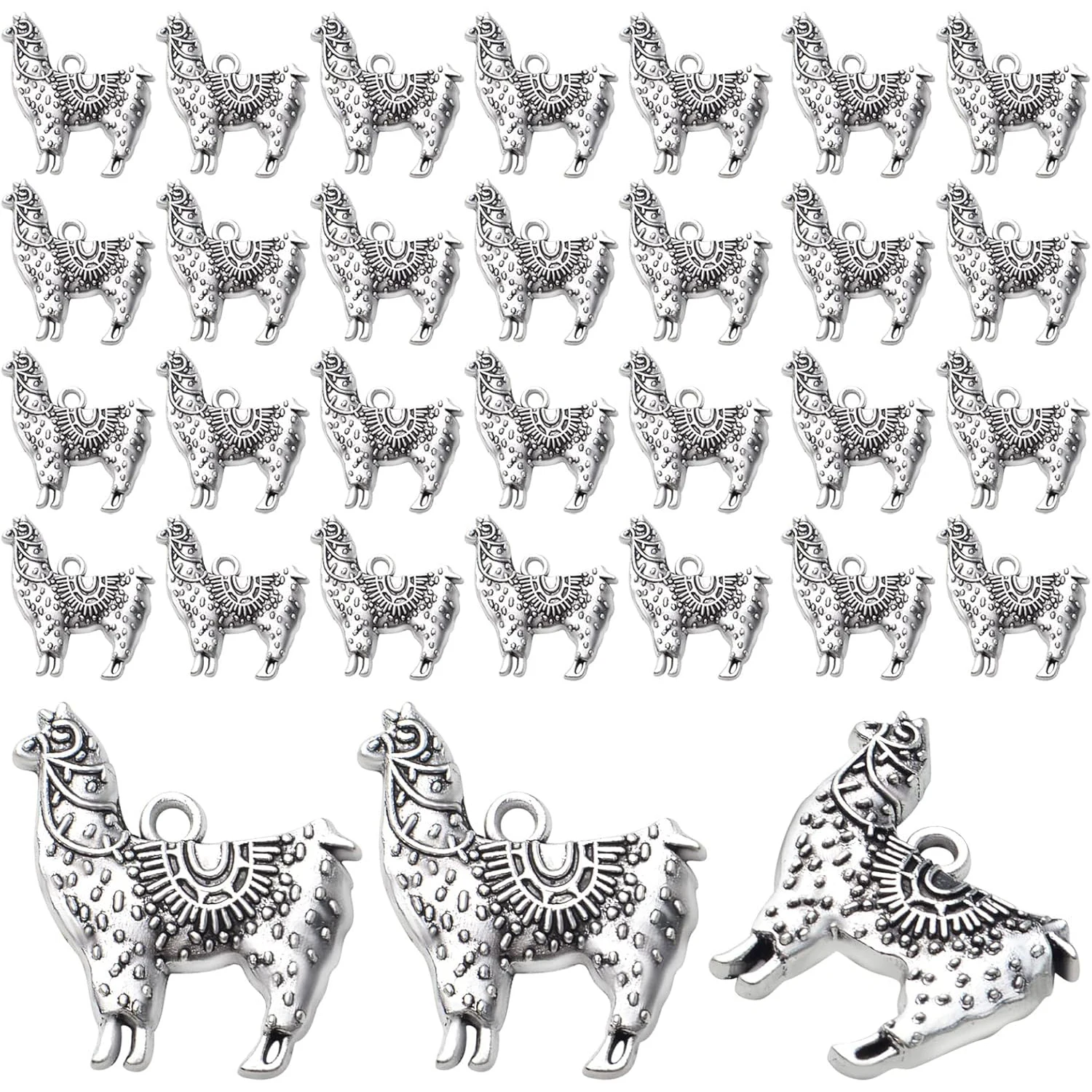 

50 шт. винтажных подвесок-шармов в виде альпаки/ламы для изготовления украшений, браслетов и ожерелий своими руками