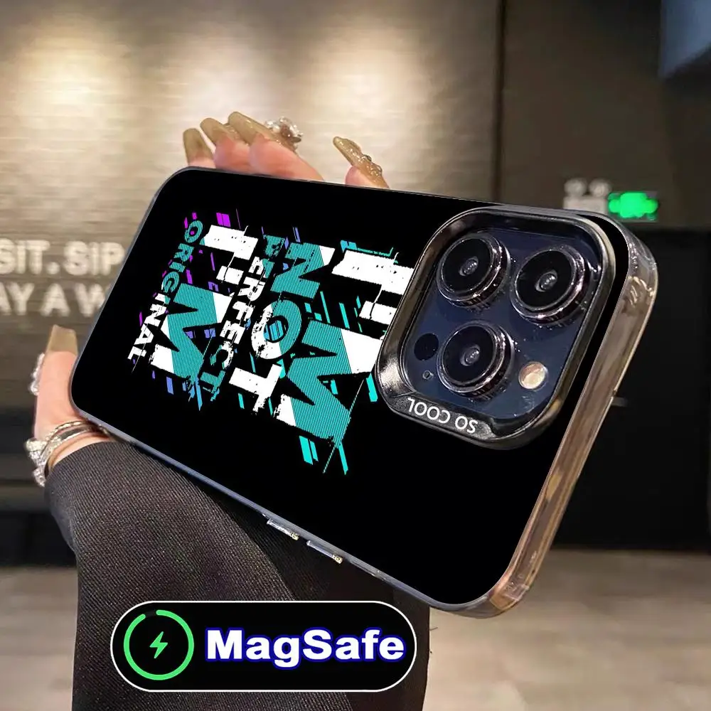 

Чехол Never Give Up для iPhone 17 16 15 14 13 12 11 Air Pro Max Plus, прозрачный, цветной, с поддержкой MagSafe, класса люкс