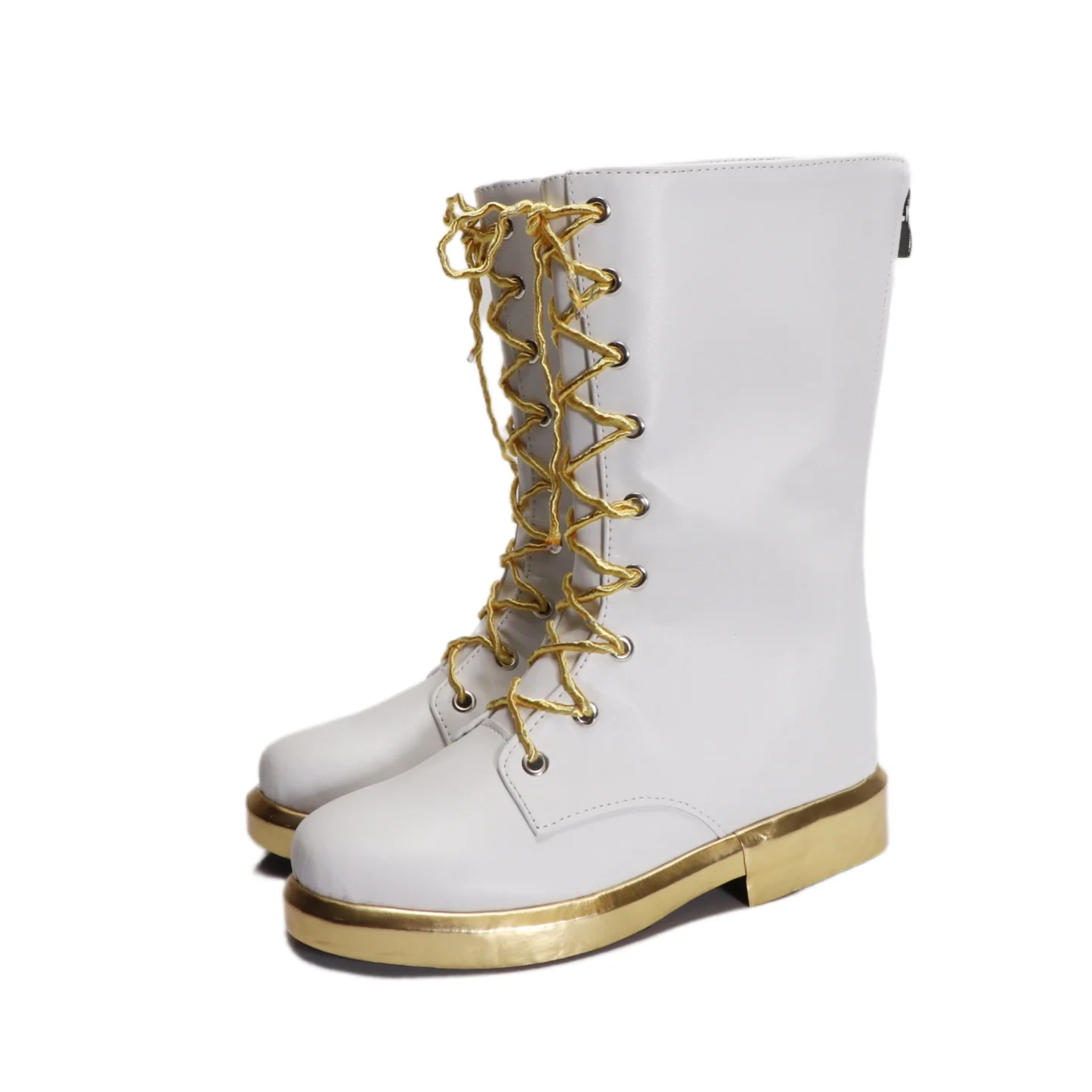 Crianças meninos meninas jogo kpop demônio caçadores huntr/x zoey sapatos brancos botas cosplay botas de carnaval de halloween feito sob encomenda