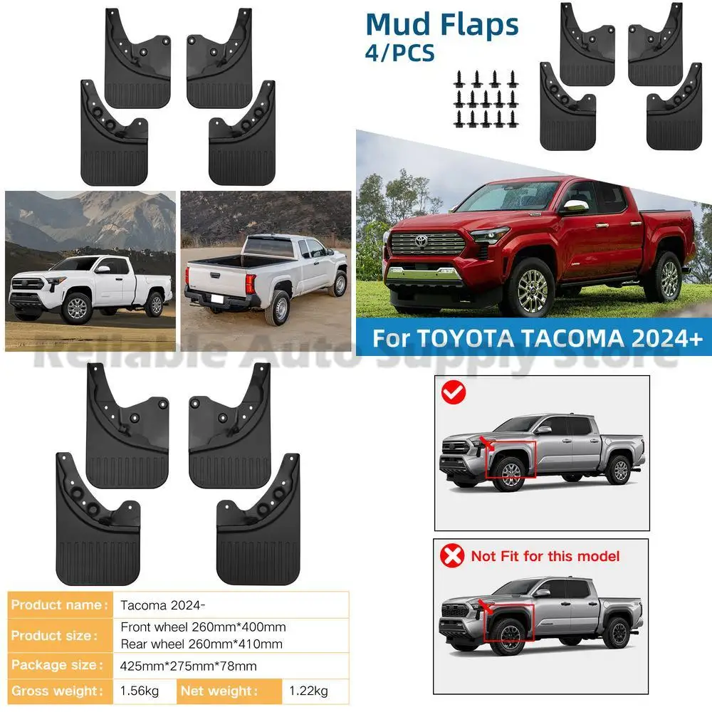 

For Toyota Tacoma 2024 Mud Flaps Premium Quality Durable Fender Liner Protection Ultimate Fit