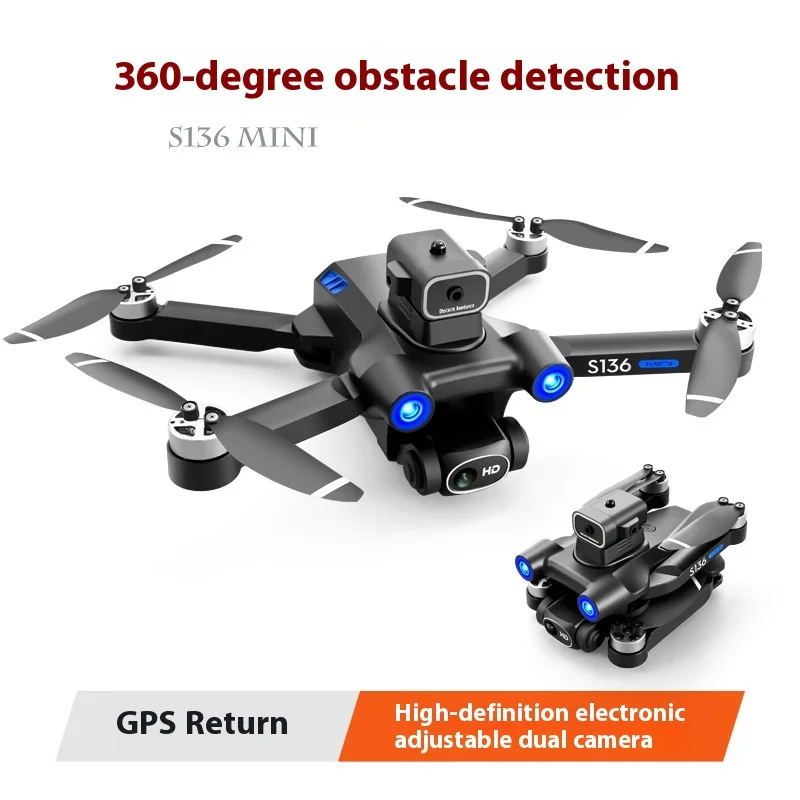 

S136 brushless GPS laser obstacle avoidance HD aviation dual camera remote control toy for outdoor entertainment