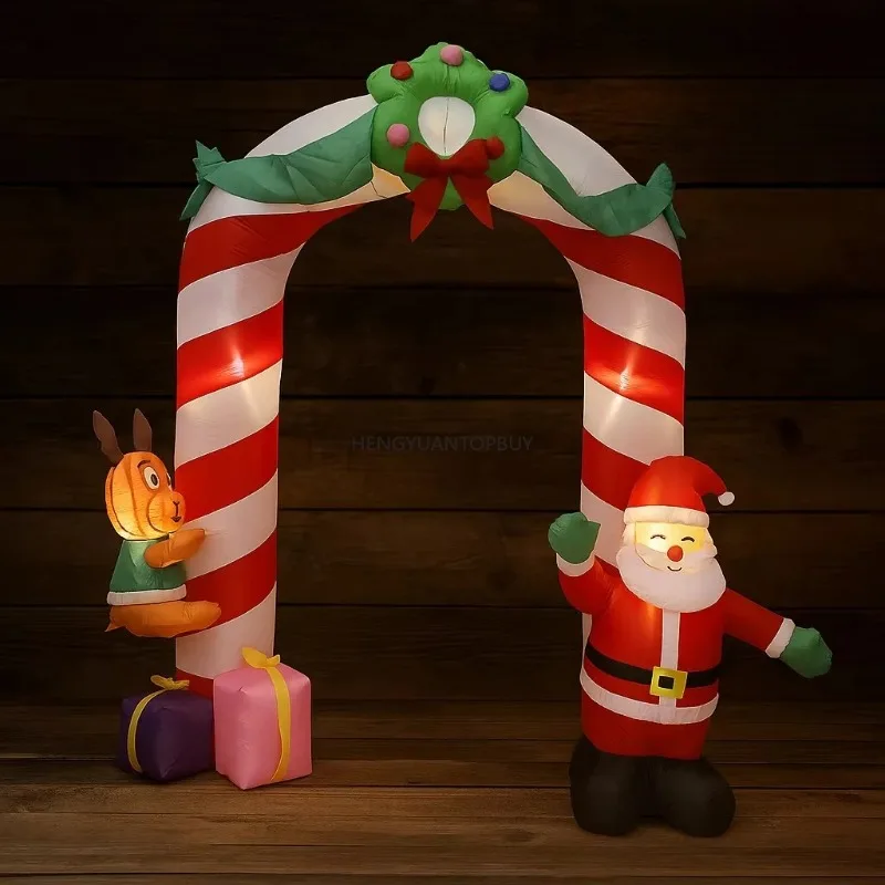 Inflatable Yard LED Xmas Toy Supplies Home Decoration Ornament Gift Inflatable Santa Claus Archway