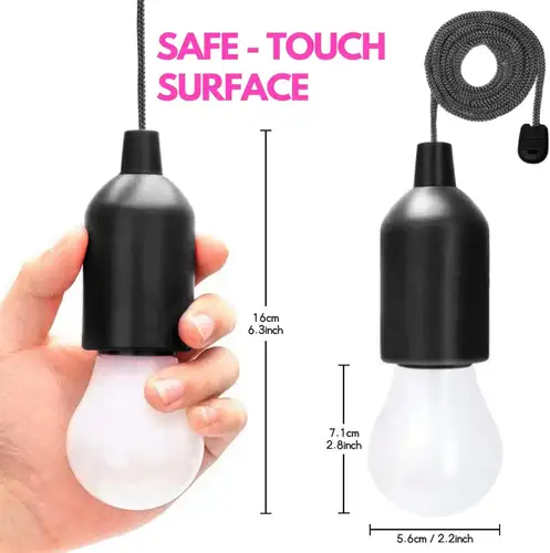 LED Pull Cord Light Bulb Battery Operated Portable Hanging Pull Cord Lamp Lantern for Camping Garden Party Emergency Home - Image 5