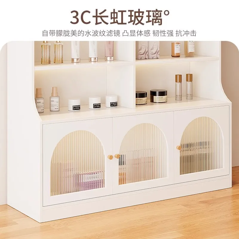 خزانة عرض لصالونات التجميل ومستحضرات التجميل وخزانة عرض فنية للأظافر وباب زجاجي ورف منتج العناية بالبشرة ورف متعدد الطبقات #3