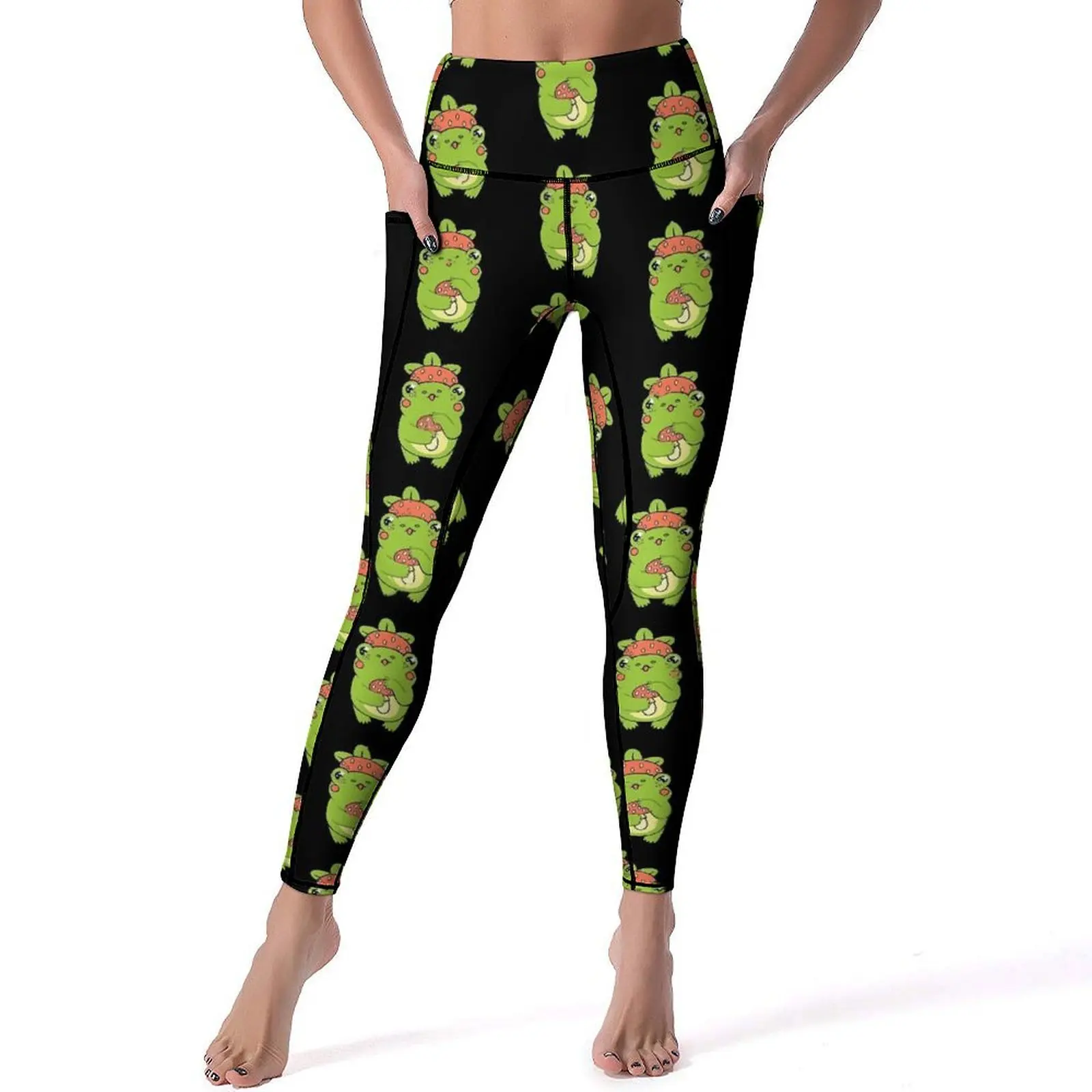 Kawaii Frog Leggings Animal Strawberry Fitness Yoga Pants Push Up Novelty Leggins Elastic Graphic Sport Legging Birthday Gift