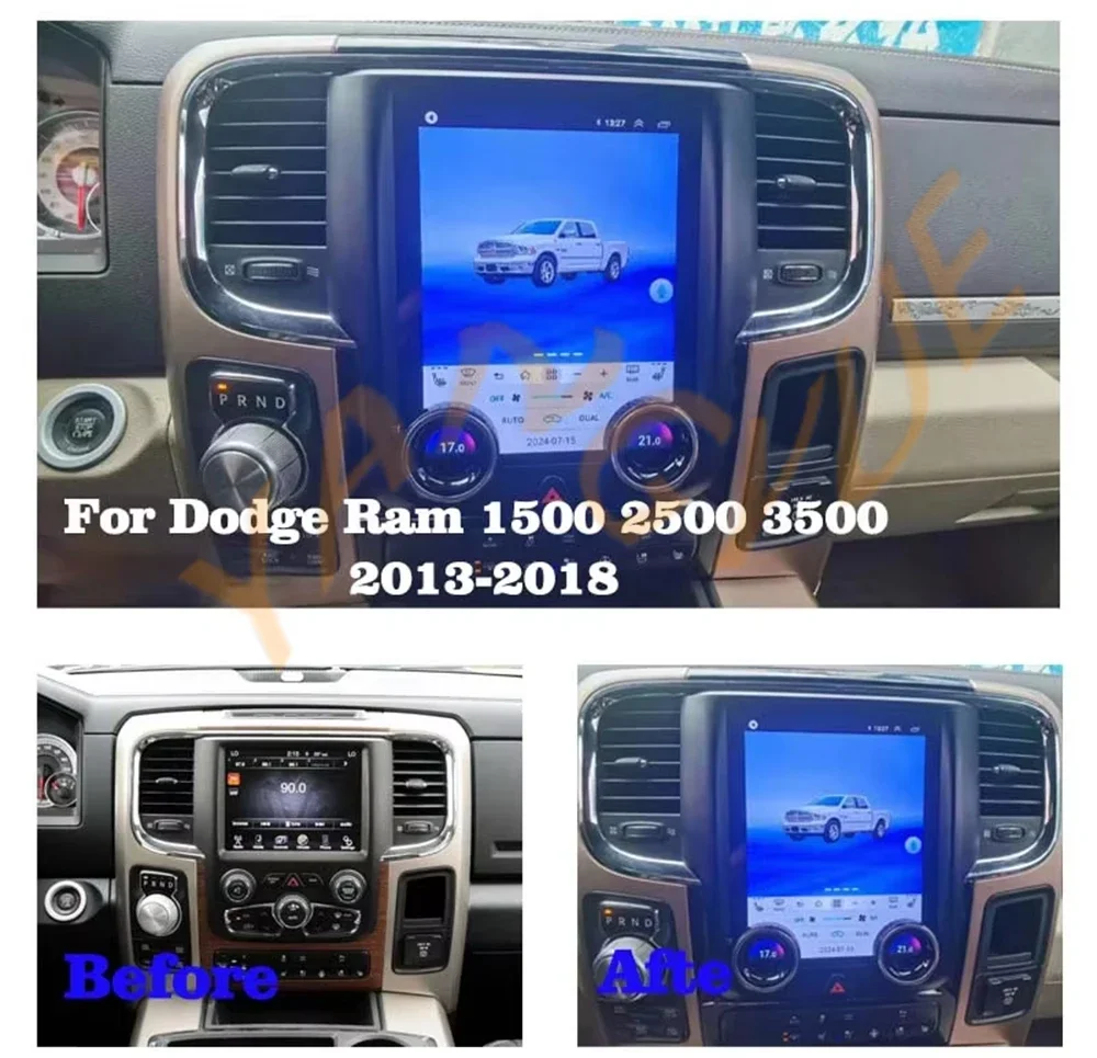 راديو سيارة 9.7 بوصة لسيارة دودج رام 1500 2500 3500 2013-2018 مع 4G GPS سماعة لاسلكية تعمل بالبلوتوث CarPlay وحدة رأس ستيريو بشاشة تعمل باللمس