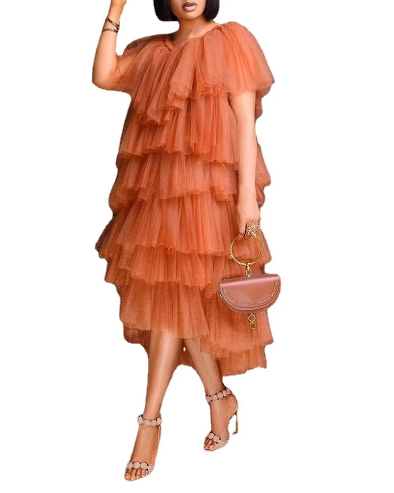 Fashion African Chiffon High Waist Dresses for Women Sexy Long Maxi Dress Elegant Full Sleeve Evening Party Club Dress Lady