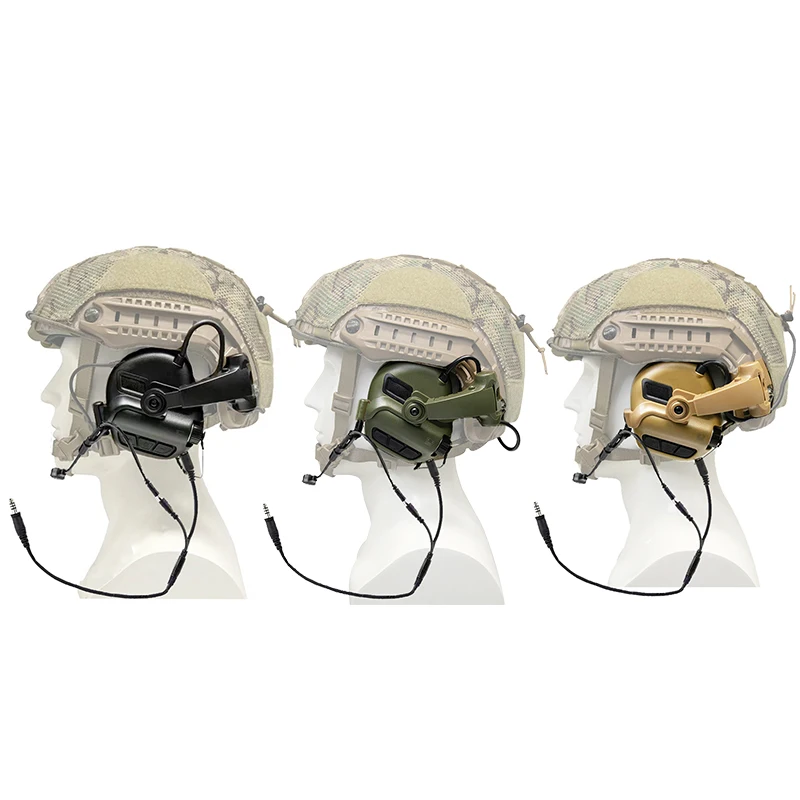 EARMOR Helmet Headset, M31X, Active Shooting Earmuffs, Tactical Communication Headset, M31 + S10D and S27 Microphone