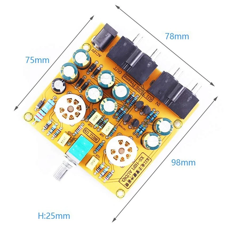 6j1プリアンプオーディオアンプボード、ハイファイチャンネルクラスAボリュームコントロール