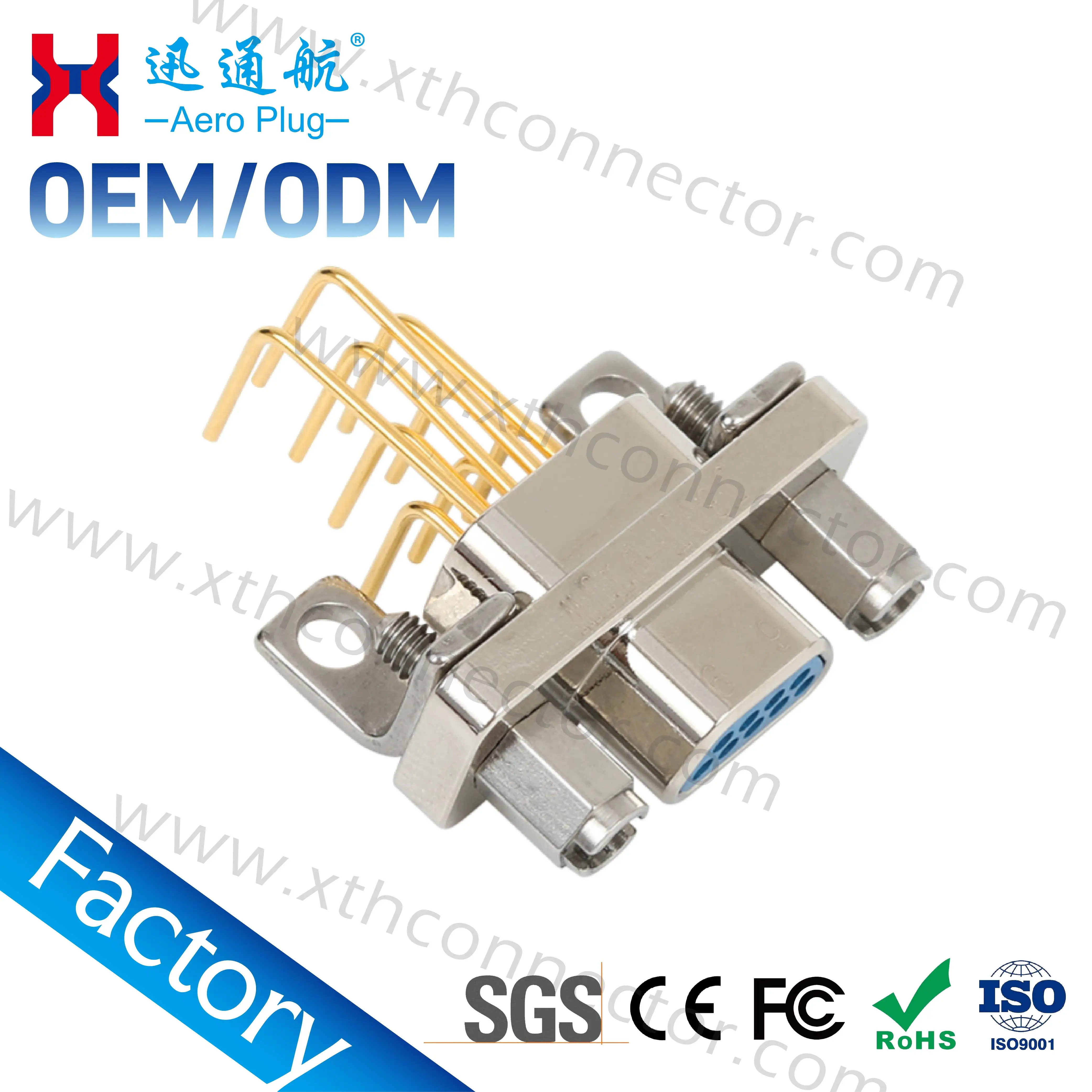 Male female connector J30J-21TJWP7/ZKWP7 micro D-type PCB connector 90 degree bend plug aviation plug 15/21/25PIN Factory