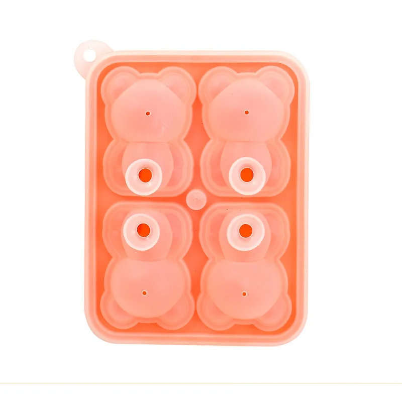 الدب آيس كيوب مصبوب سيليكون علبة ثلج الإنترنت المشاهير آيس كيوب قالب الدب المجمدة القهوة الحليب الشاي قالب مكعبات الثلج مع غطاء
