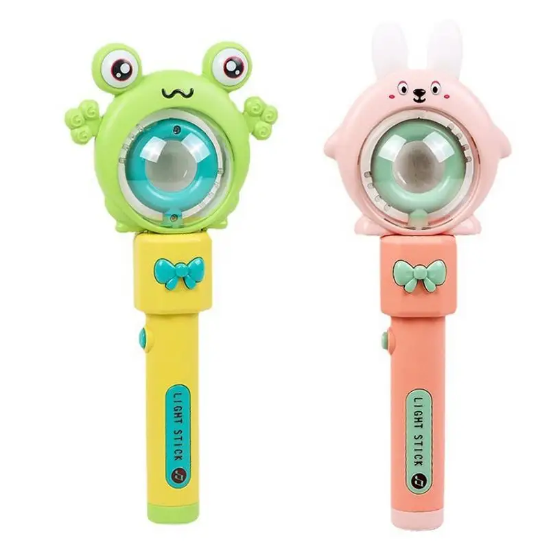 Light up Wand for Kids rabbit/frog shaped Wand with Rotating Lights and music Electric LED Wand Glow Stick Sensory Toys Gifts