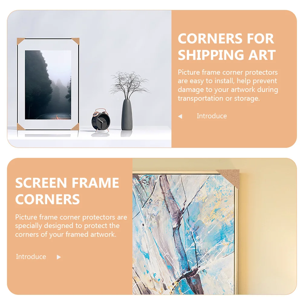 120개 크라프트 종이 액자 모서리 보호대 배송용 코너 보호 패스너 예술품 포장 이사 용품