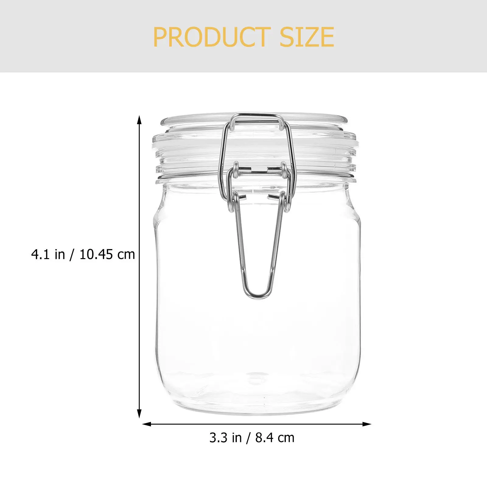 2Pcs Clear Honey Jar Airtight Lid Transparent Glass Look Storage Container for Kitchen Home Jam Caviar Honey Jar