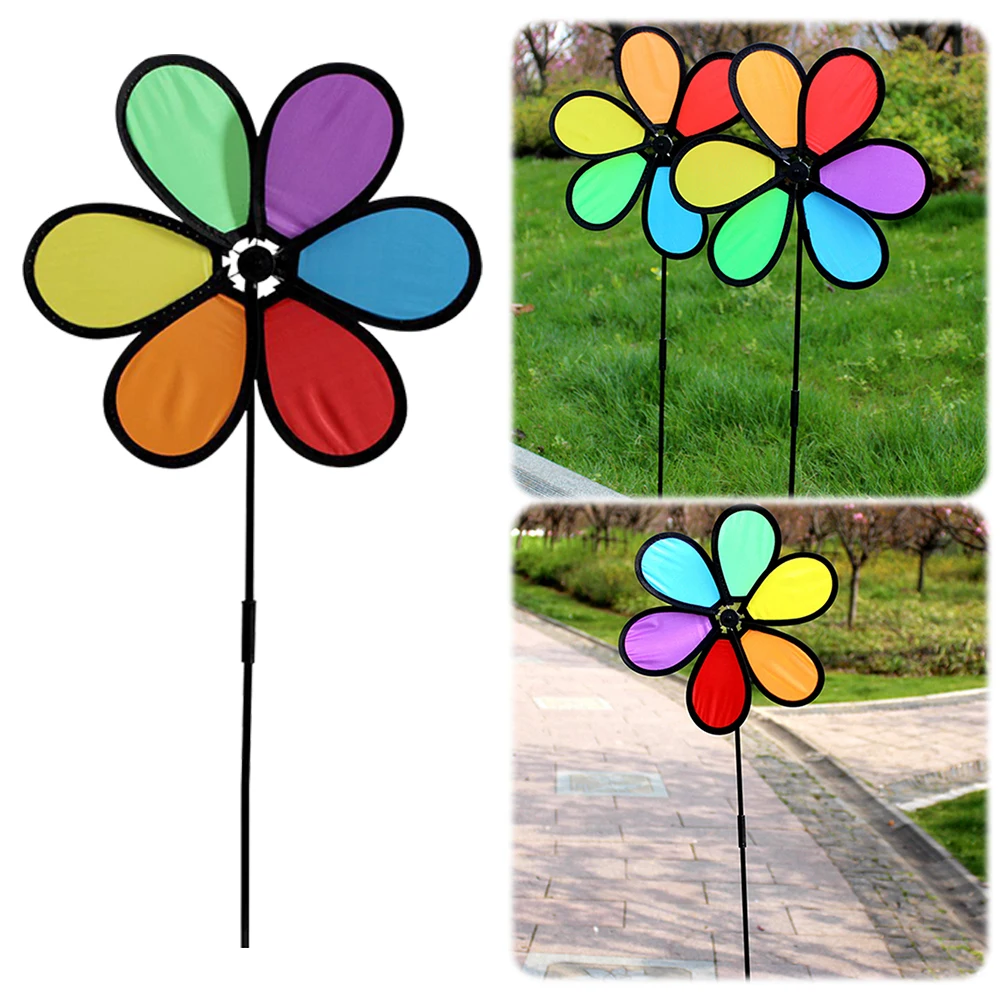1-5PCS Windmühle Wind Spinner Windmühle Neue Bunte Regenbogen Dazy Blume Spinner Bunte Nette Geschenke Garten Hof Im Freien decor