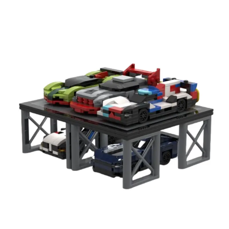 Bloques de construcción de partículas pequeñas de 58 piezas, juego de modelo de coche y garaje clásico MOC, juguete educativo y artículo decorativo, regalo perfecto f