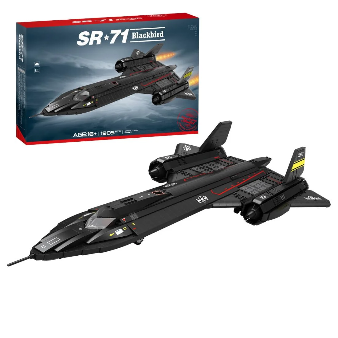 

1775PCS SR-71 Blackbird Fighter Building Blocks Air Force Reconnaissance Aircraft Plane Model Bricks Collection Display Kids Toy