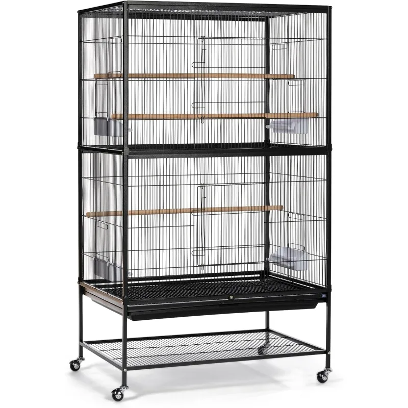 Pet Products Wrought Iron Flight Cage with Stand F040 Black Bird Cage, 31-Inch by 20-1/2-Inch by 53-Inch