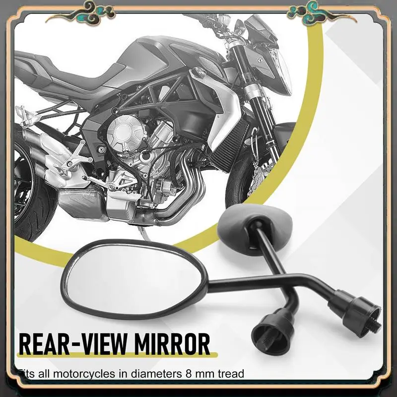 

M45K-Pair Rear - View Mirror For Motorcycle Scooter Tread Screw 8Mm M8 Adjustable Rotation