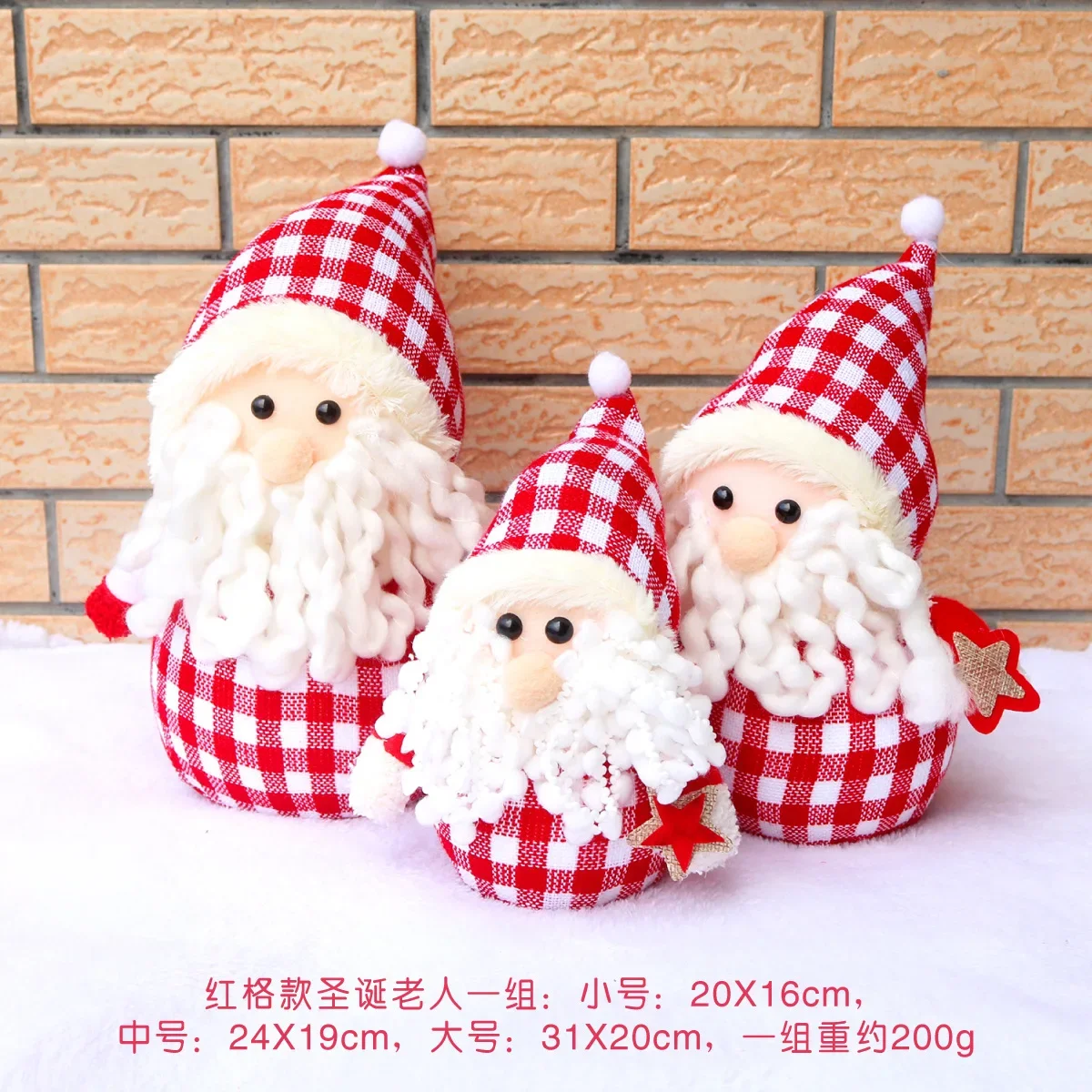 3pcs Navidad Natal Gift Snowman Santa Doll Cloth Ornament Merry Christmas Decoration For Home 2022 Xmas Pendent New Year 2023