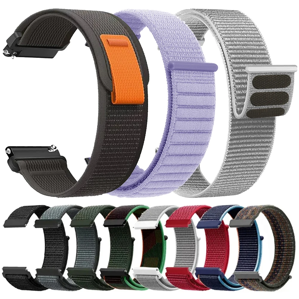 Bracelet en Nylon tressé de 22 20mm, pour Huami Amazfit Active 3 2 Max/Bip 6 5 UNITY/BALANCE 2/GTR 4 3 2e/GTS 4 2
