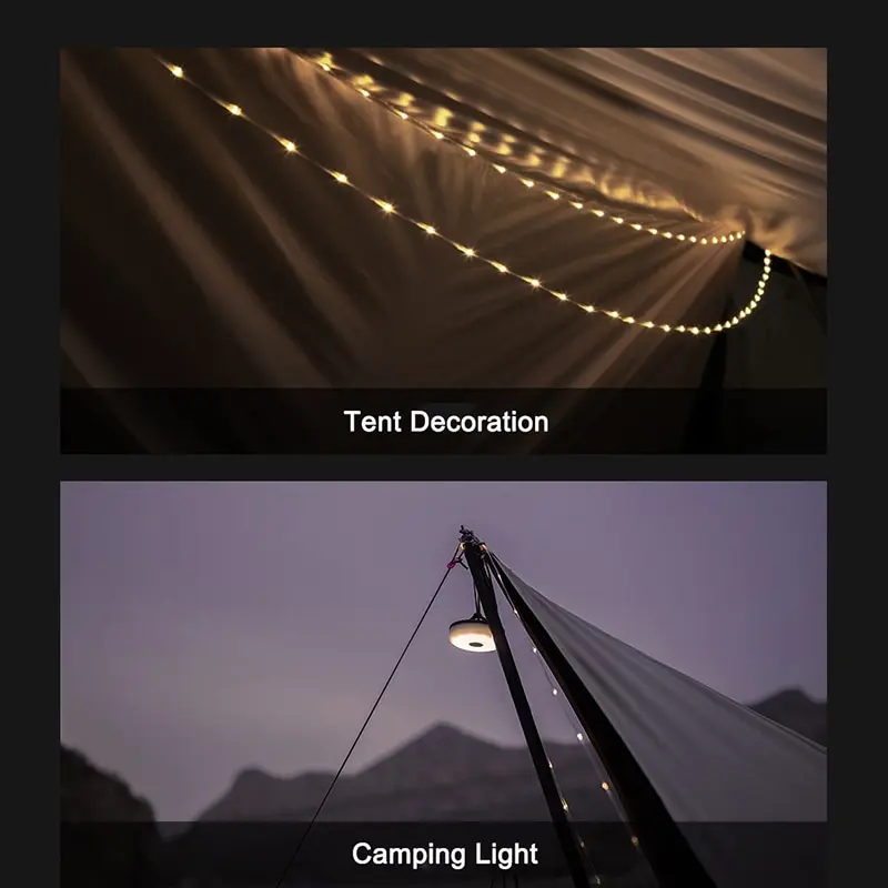 Imagem -05 - Led Camping Strip Atmosphere Lamp 10m de Comprimento Ipx4 Impermeável Reciclável Light Belt Decoração do Jardim ao ar Livre Lâmpada para Tent Room