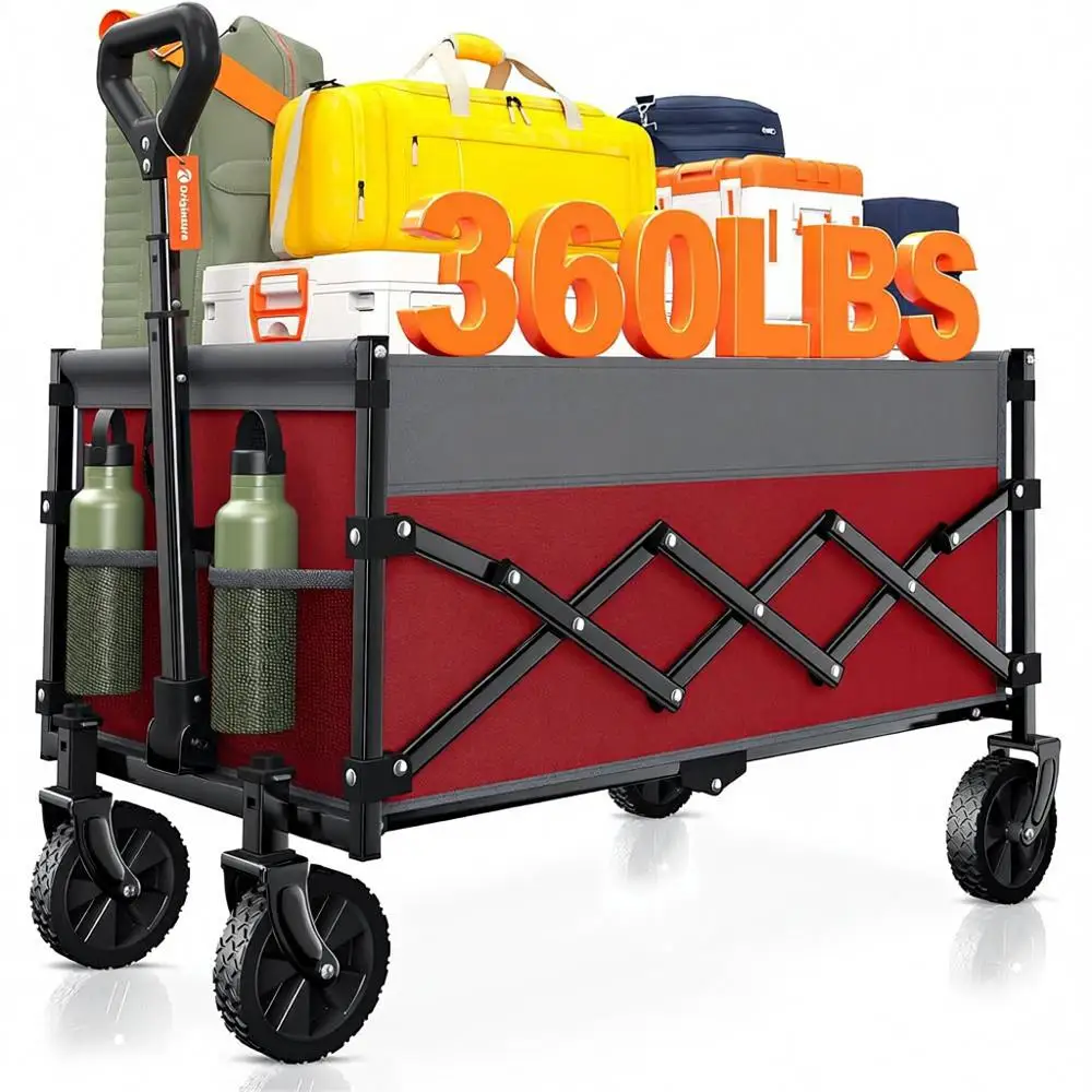 

Складная тележка-вагончик, легкая и портативная, усиленная, для пляжа, улицы, покупок, кемпинга, большая вместимость