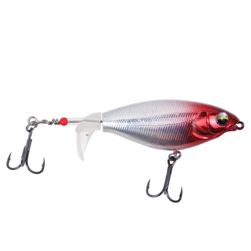1 Uds señuelo de pesca Topwater 6g/10g Whopper Popper Wobbler cebo duro Artificial Bass Plopper aparejos de pesca de cola giratoria suave - imagen 2