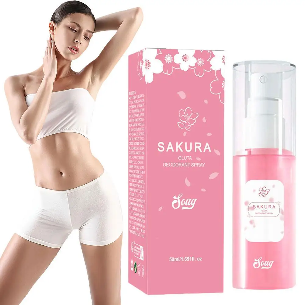 Natural Sakura Deodorant Spray Beauty Health Antiperspirant Spray Body Skin Care Underarm Anti Odor Women Men Sports 50ml