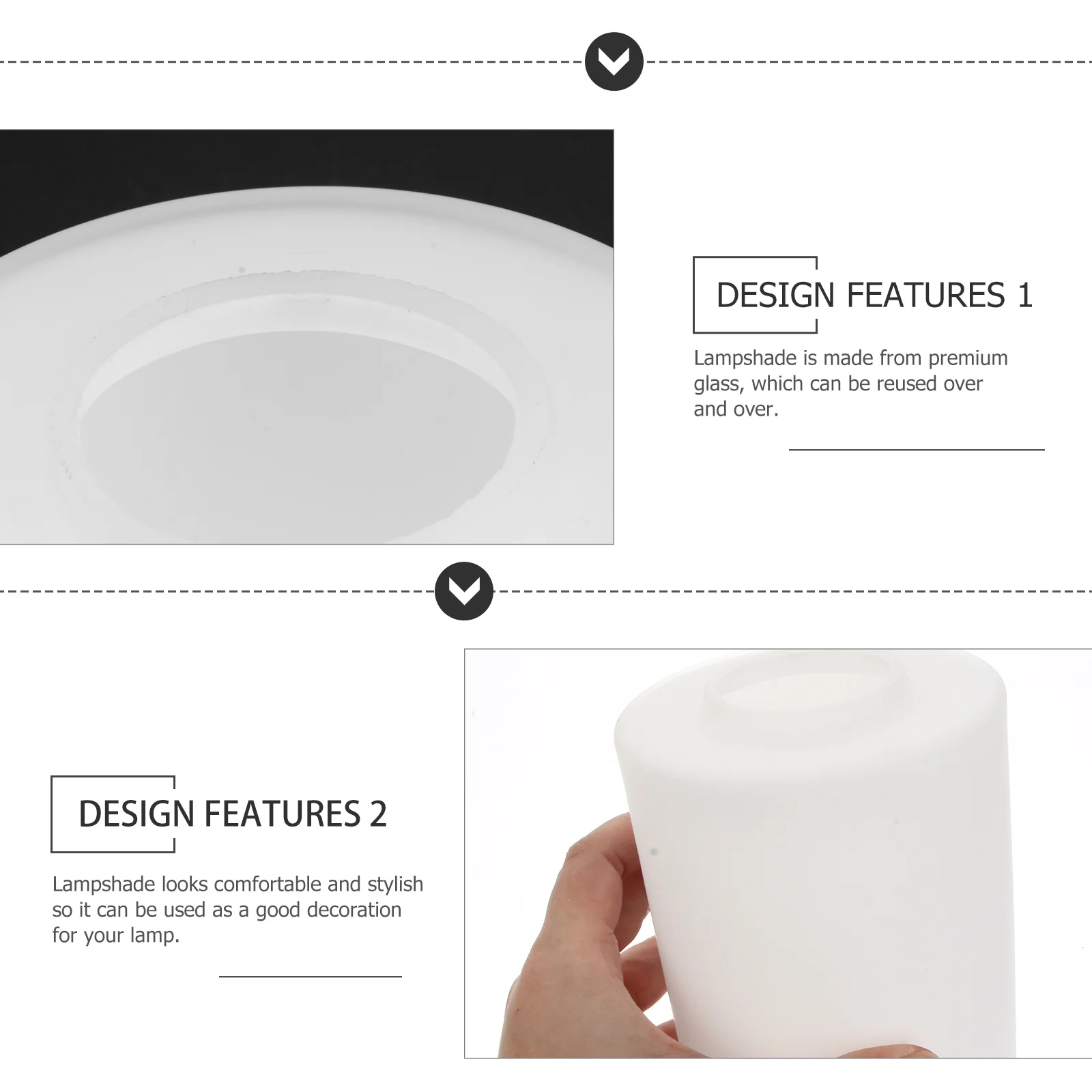 

1Pcs White Glass Lampshade for Chandelier Ceiling Wall Lamp Modern Stylish Light Cover Home Decor Replacement E27 Lamp Shade