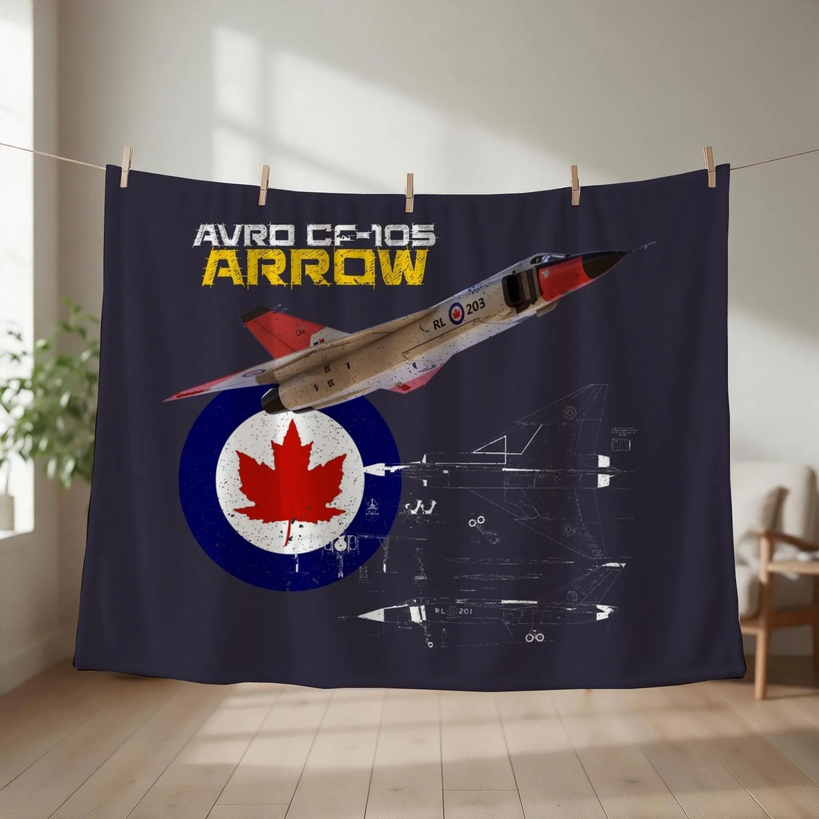 Canadian Avro CF-105 Arrow Throw Blanket Soft Plush Plaid valentine gift ideas funny gift Warm Blankets