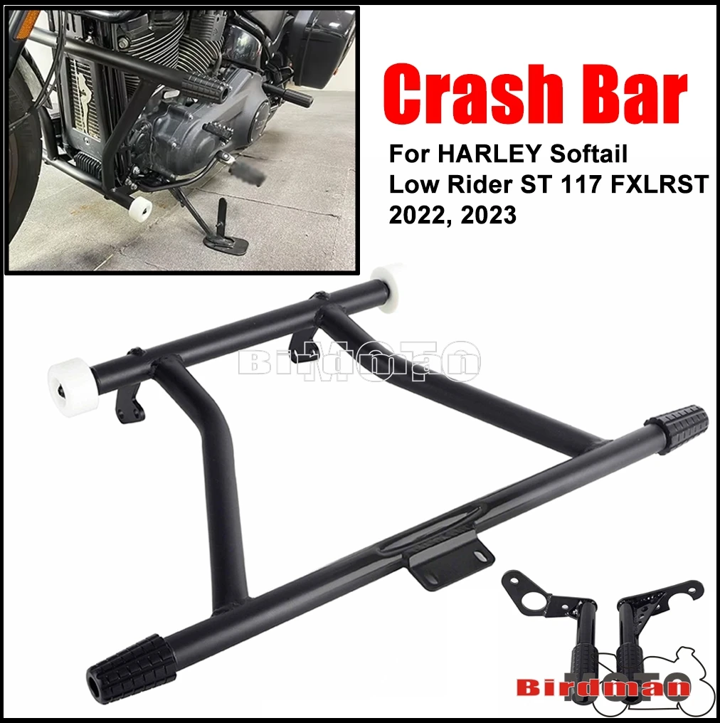 

Moto Engine Guard Cage Highway Crash Bar Bumper Passenger Falling Protector For Harley Softail Low Rider ST 117 FXLRST 2022-2023