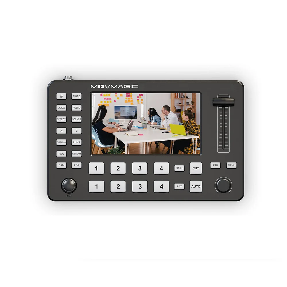 MOVGAMIC M1 5 Inch 4 Channel Video Switcher Layar Full HD Live Switcher Streaming/Perekaman Langsung Streaming