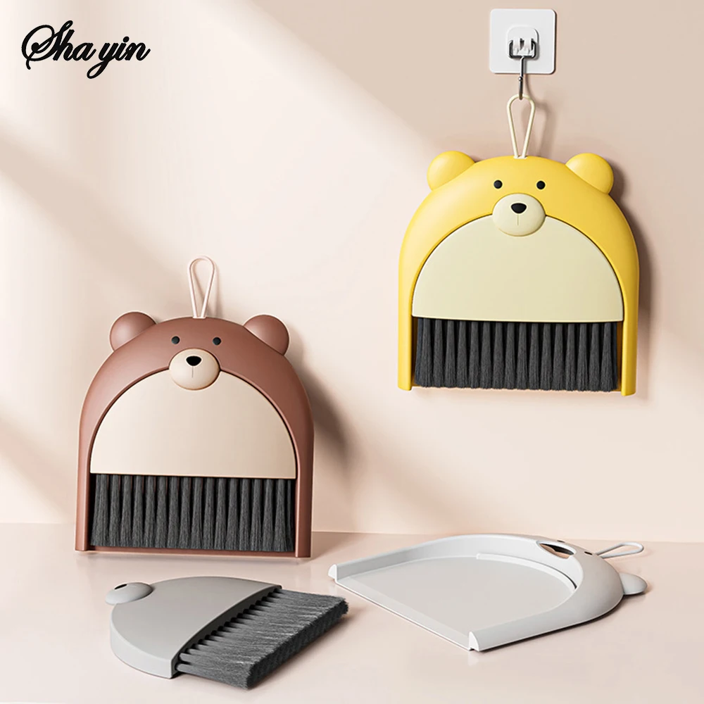 1 Piece Of Desktop Mini Broom With Dustpan Set, Cartoon, Cute Little Broom, Desktop, Keyboard, Window, Corner, Home Cleaning