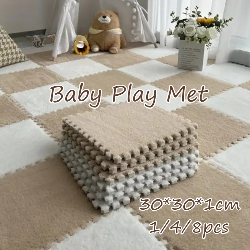 Baby Play Soft Interlocking Floor Mats Thick Foam Puzzle Carpet Tiles for Bedroom Kid Room Baby Crawling Area Bedroom Decoration
