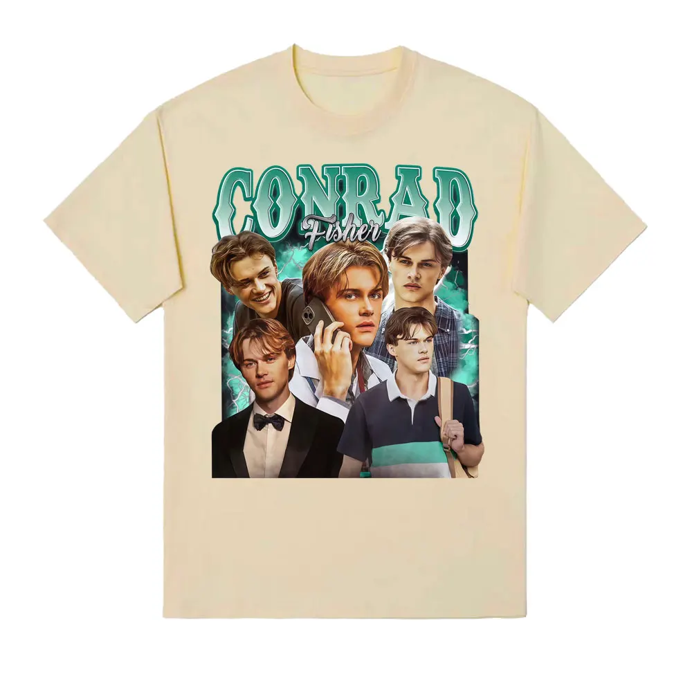تي شيرت Team Conrad Fisher العصري للفيلم جرافيك صيفي 100% قطن مطبوع تي شيرت رجالي عتيق كبير الحجم مريح عالي الجودة Y2K