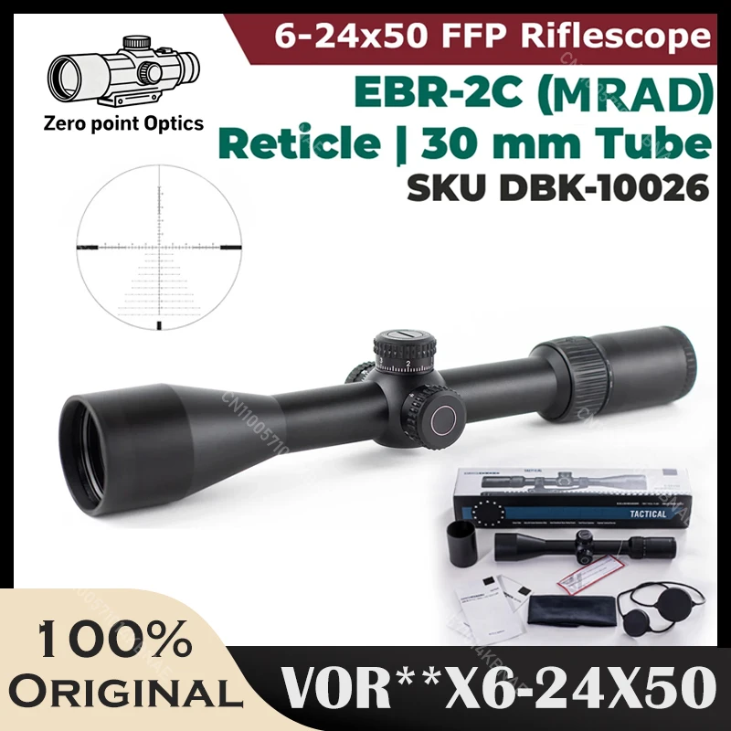 

Original V*RT*X Optics D**M*NDB*CK 6-24X50 First Focal Plane(FFP) Riflescopes EBR-2C(MRAD) Reticle 30mm TubeTactical Scope