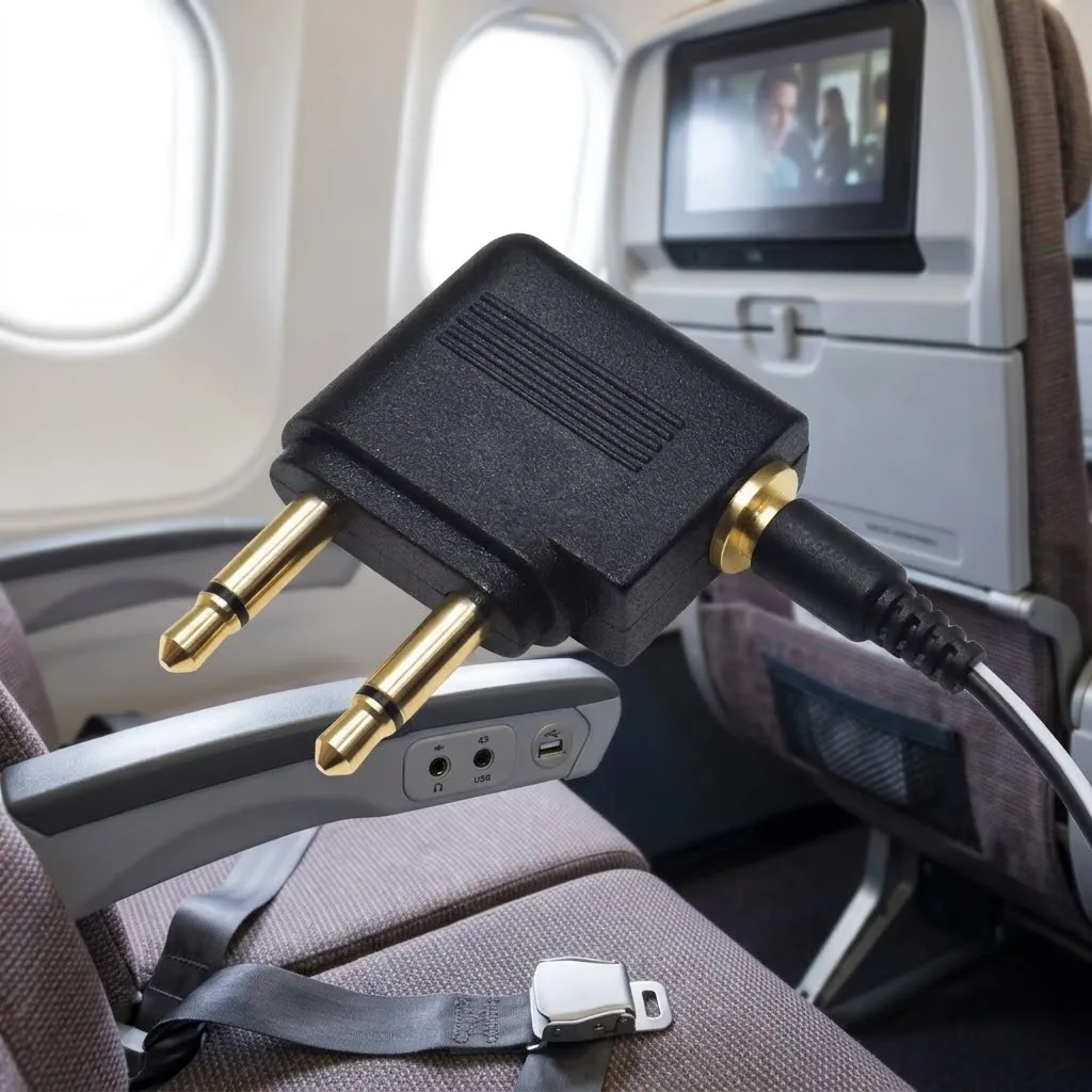 Audio Adapter Jack 3.5mm Mono To Stereo Plug Airline Airplane for Airplane Travel Headphone