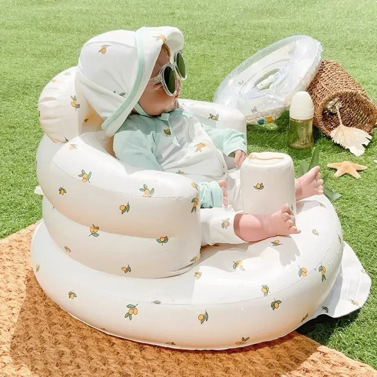 Comes with air pump baby inflatable seat insPVC inflatable seat baby inflatable sofa carries press pump