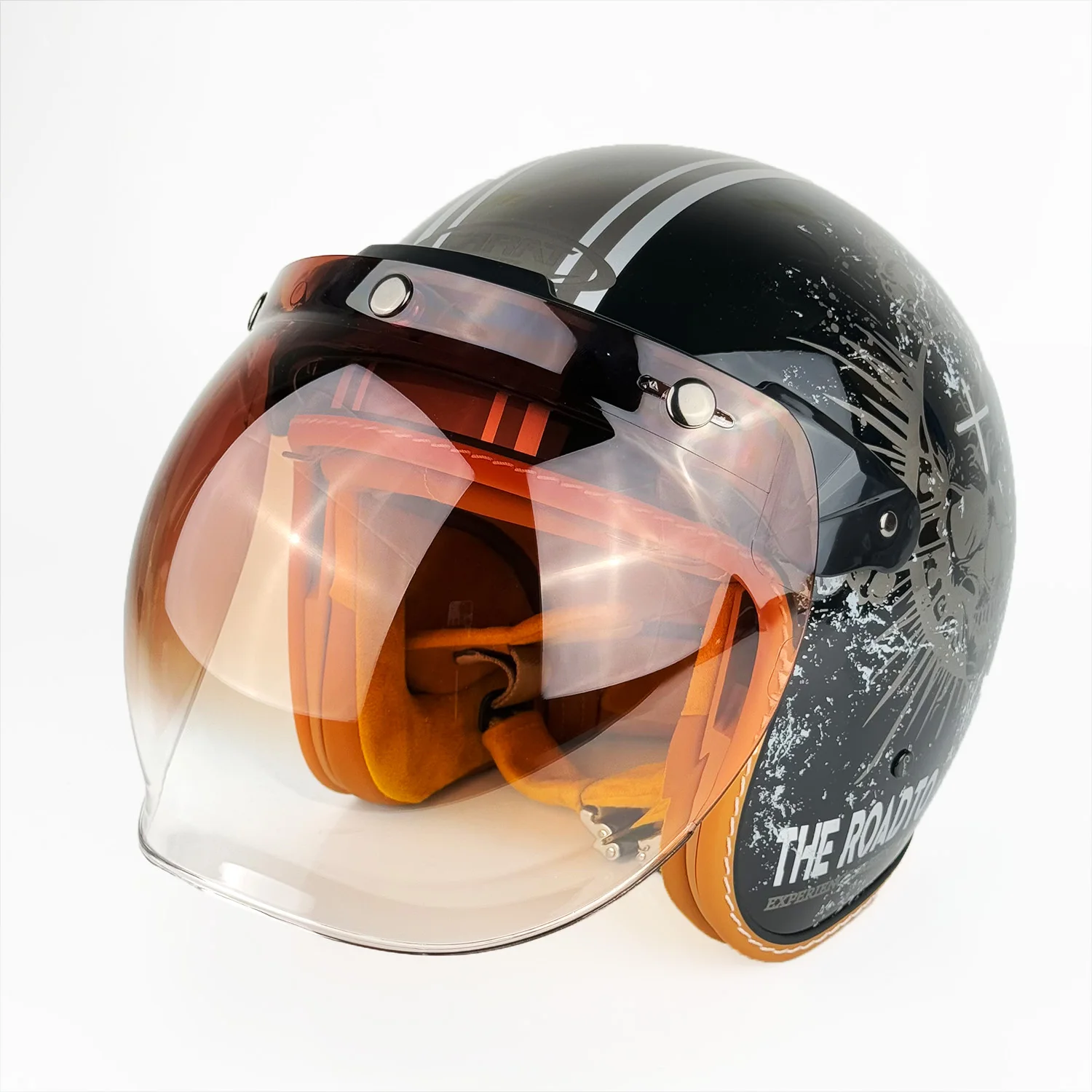 

Motorcycle Helmet Bike Unisex Cycling Safety Protector Retro Vintage Ultralight Fashion Motorbike Accessories Bubble Lens Set