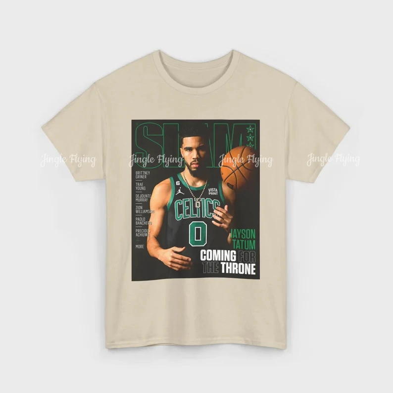 Jayson Tatum Slam Cover T-Shirt Coming Basketball Vintage Sport Tee American Basketball Cotton Tee