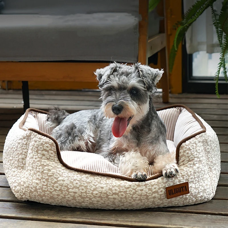 Dog Bed for Medium Small Japan Dogs Rectangle Washable Sleeping Pet Sofa Bed Soft Calming Korea Cat Puppy Beds for Indoor Cats