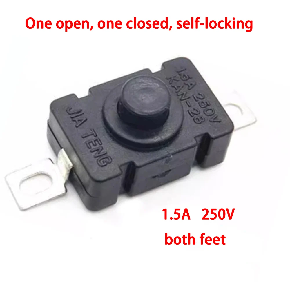 

10pcs KAN-28 1.5A250V Flashlight Switch Self-Locking SMD Type 18 x 12mm Push Button Switch 1812-28A Headlamp Table Lamp Switch